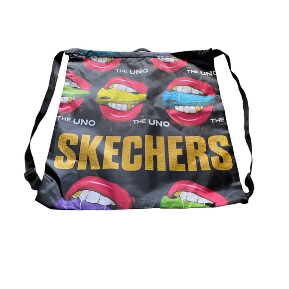 2 Pieces Rare Skechers Vinyl Draw String Back Pack - Picture 1 of 6